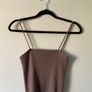 Noisy May ribbed knit taupe top M Image 2