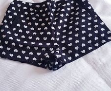 Black & White Love Heart Shorts - Size 12