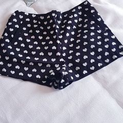 Black & White Love Heart Shorts - Size 12