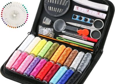 Sewing Kit, Small Sewing Kit 113 Piece Sewing Accessories with Zipper Case, for Home,Travel,Emergency,Adults and Beginners,with Mending,Scissors,Needles and Thread Kits Tape Measure etc