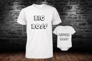 Big Boss And Little Boss T-shirt And Bodysuit Set Matching Tops For Dad An Baby