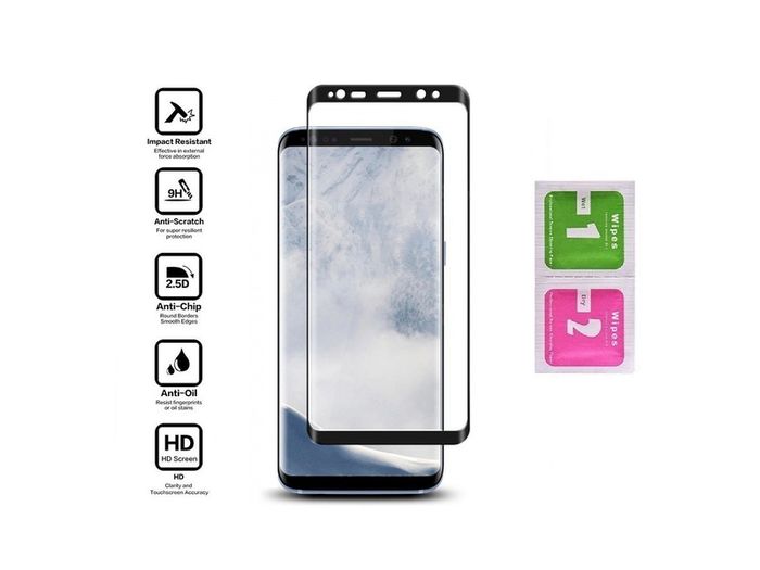For Samsung Galaxy S9+ Plus Tempered Glass 9D Curved Screen Protector Case Friendly - FHT06SMTGF