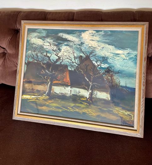 Vintage MCM Print The Thatched Cottage Maurice de Vlaminck circa 1925