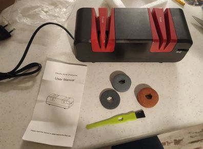 BRAND NEW Professional Electric Knife Sharpener Multifunctional Automatic Cut Sharpeners with 15-Degree Bevel Crude and Fine Grooves