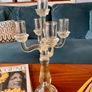 Genuine Antique Candelabra 5 Candles Slight Yellow Irradiated Glass Image 9
