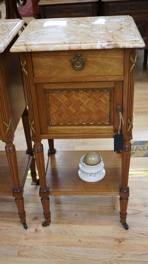Pair of French Walnut Bedside Cabinets