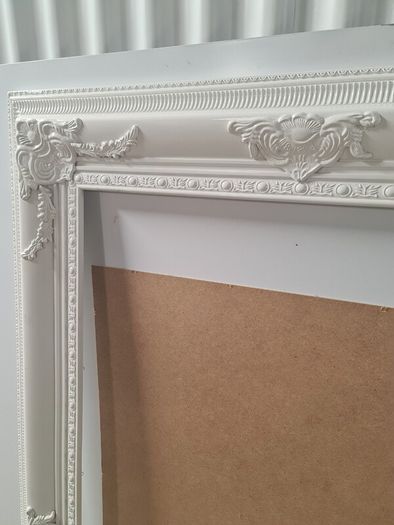Large White Ornate Picture  Mirror Frame Only 148cm x 87cm Storage Clearance