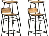 Bar Chairs 4 pcs Solid Mango Wood
