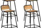Bar Chairs 4 pcs Solid Mango Wood