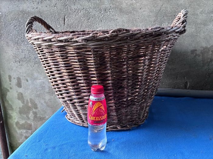 Large vintage wicker log basket