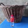 Large vintage wicker log basket Image 2