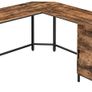 _Corner Desk, L Shape Computer Desk, Office Table with Cabinet and Drawer, Study Room, Space Saving, Easy Assembly, Metal Industrial Design, Vintage Brown-Black Image 5