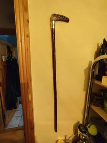 19th Century Equestrian Hunting Whip by Swaine & Co London 1886 with stamped silver ring.