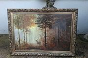 Stunning large Art print of the "Quiet Forest" by British landscape painter Gerald Coulson in a lovely Ornate Gold Gilt frame