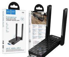 Hoco HI34 WiFi 6 USB External Dual Antenna Wireless Network Card Black
