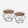 FREE P&P Coffee Tables, Set of 2 Side Tables, Robust Steel Frame, for Living Room, Bedroom, Rustic Brown and Black Image 5