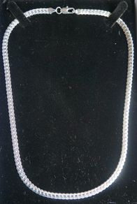 Sterling Silver 925  Flat Chain Necklace Silver 19,6" Long 19,36g