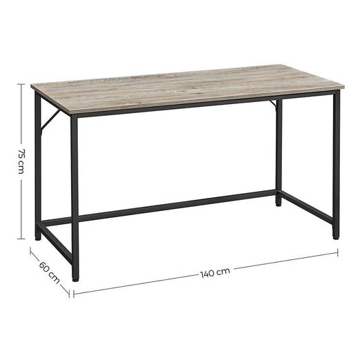 Narrow computer desk, narrow office desk, 140 x 60 x 75 cm, study, home office, office, simple construction, steel, industrial design,