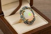 Diamond  Halo Statement Ring
