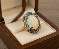 Diamond  Halo Statement Ring