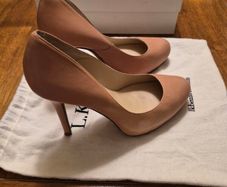 L.K. Bennett Harper Blush Kid Leather High Heeled Court Shoes