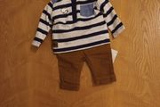 Early Days   Baby Boys Trousers  &amp; Long Sleeved Top.  2. Piece Outfit . Age 0- 3 months.  B.N.W.T