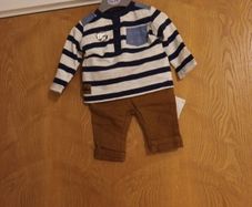 Early Days   Baby Boys Trousers  & Long Sleeved Top.  2. Piece Outfit . Age 0- 3 months.  B.N.W.T