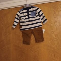 Early Days   Baby Boys Trousers  & Long Sleeved Top.  2. Piece Outfit . Age 0- 3 months.  B.N.W.T