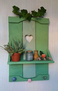 NEW :Rustic Floating Shelf / Coat & Hat Rack