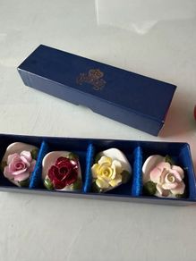 Aynsley placeholder flower set x 4 boxed