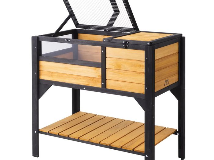 Wooden Tortoise Habitat | Reptile Enclosure with Stand & Light Holder | Indoor & Outdoor Small Animal House