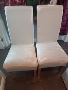 Worn faux leather chairs