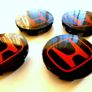 Honda Black top red letter 68mm 69mm 70mm Alloy Wheel Center Caps cap Hub Cover Image 2