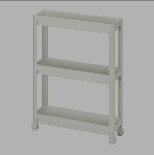 IKEA Shelves/Trolley, white, 54x18x71 cm