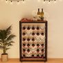Dripex 30 Bottles Wine Rack Free Standing Floor, 6-Tier Display Wine Storage Shelves with Wooden Table Top, Sturdy Metal Bottle Holder for Kitchen Bar Pantry Image 5