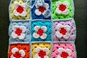 Granny squares crochet hot water bottle cover