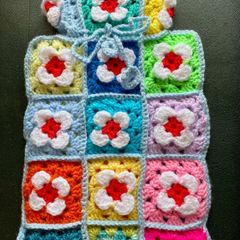 Granny squares crochet hot water bottle cover