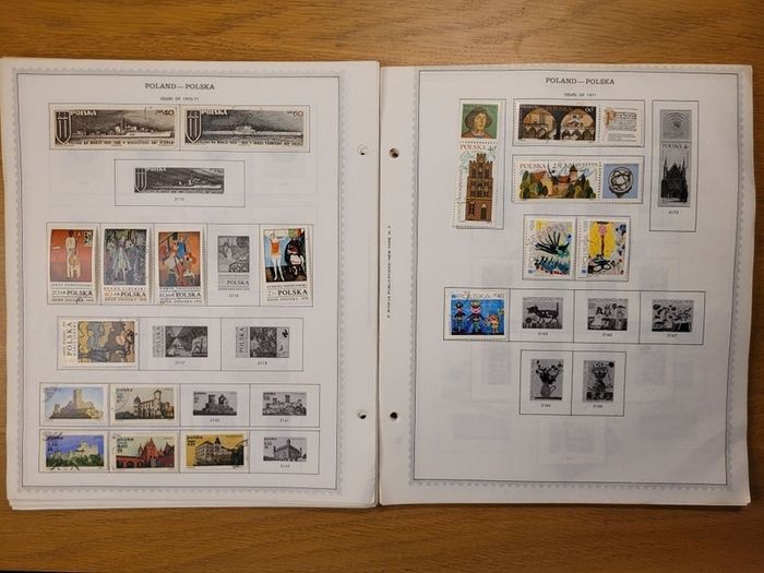 Poland 1946 -1983  Minkus Stamp album pages partially filled