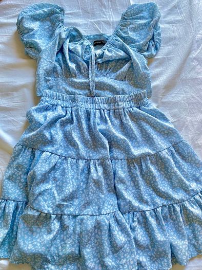 Blue skirt co ord set