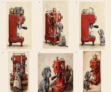 Dachshund Coffee Prints A5 A4 A3 - 6 Designs - Citywest SC - 250gsm Matte - Sausage Dog