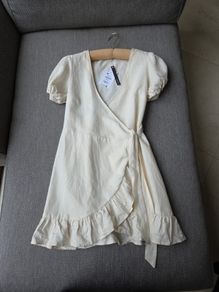 Berska linen blend wrap dress bnwt size xs uk 6-8