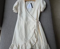 Berska linen blend wrap dress bnwt size xs uk 6-8