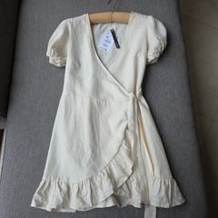 Berska linen blend wrap dress bnwt size xs uk 6-8