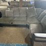 Black/grey corner sofa with matching chair Image 2