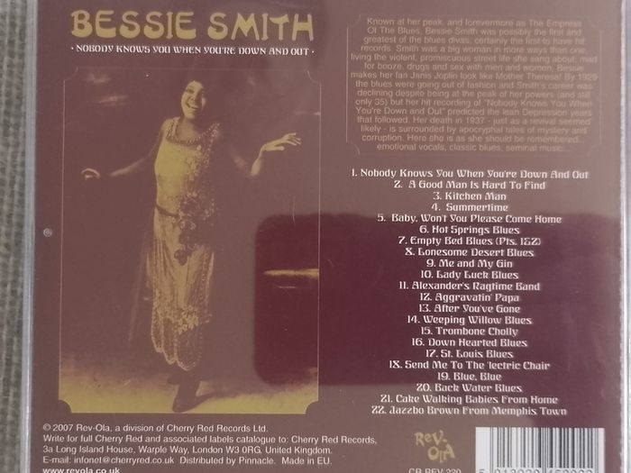 Bessie Smith - Nobody Knows You When You're Down And Out CD (2007) UK Release Blues Compilation EX+