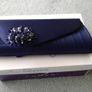 Navy/Royal Blue Matching Diamante Shoes and Bag. Image 3
