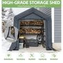 3x2x1.8m Portable Storage Shed, Garden Storage Shed Tent with Waterproof Cover, Heavy Duty Outdoor Motorbike Shed with Roll-Up Zipper Door, for Patio, Yard, Garage Image 3