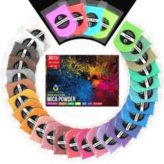 Resin Mica Powder for Epoxy Resin 100 Percent Natural, Cosmetic Grade Resin Color Pigment Powder for Epoxy Resin DIY Crafts, Cosmetics, Soap  Cruelty Free And Non Toxic 26 Solid Colors, 4 Neon Glow (FREE POSTAGE)