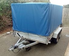 9x5 enclosed caged trailer with removable cover and sides.