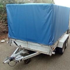 9x5 enclosed caged trailer with removable cover and sides.